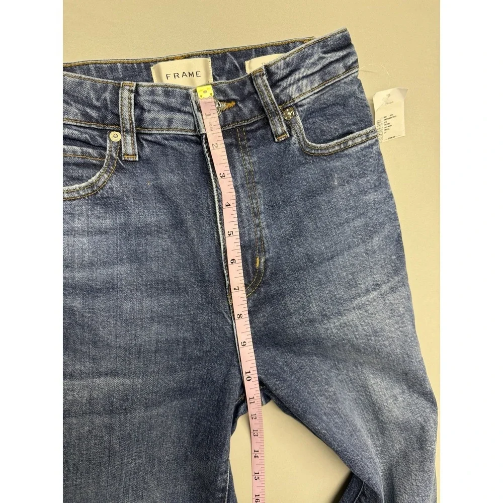 FRAME The Wide Straight Leg Jeans Blue Denim Ankle Length Sz 24 NWT $268 - Picture 5 of 16